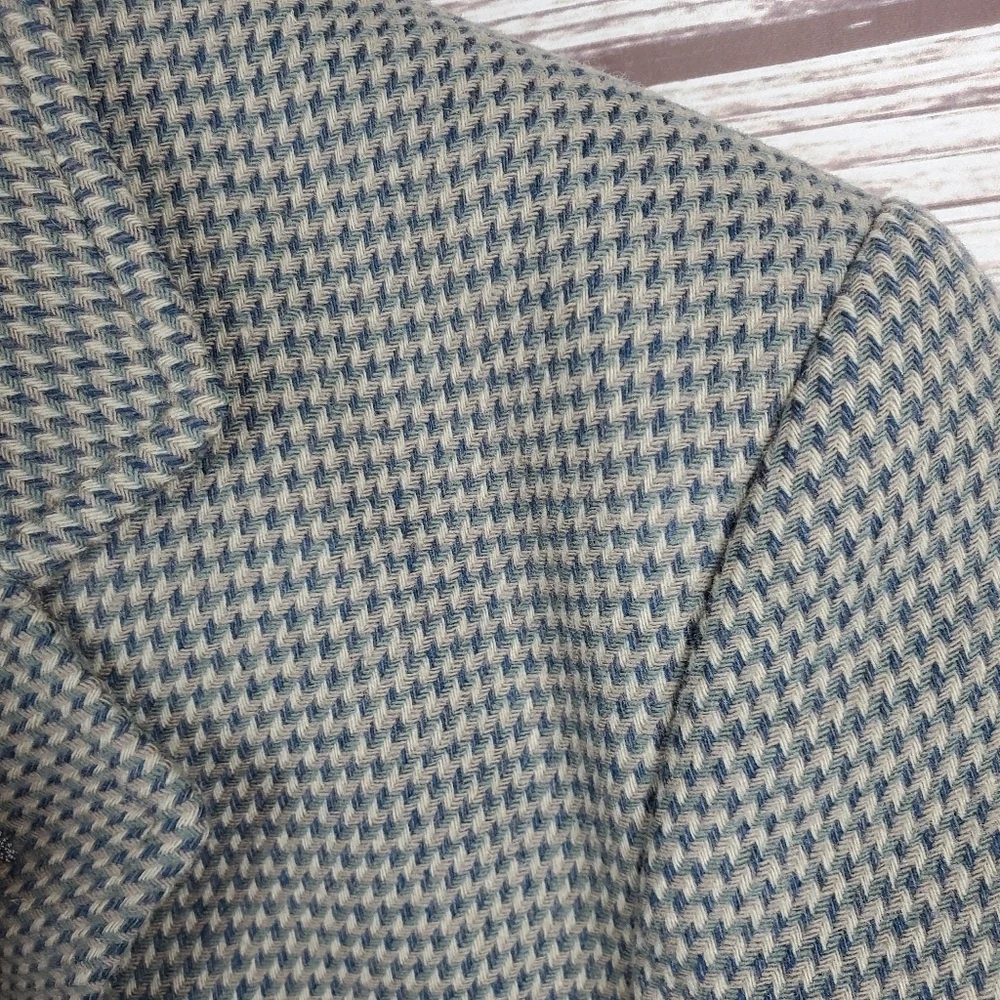 Pendleton Mens Size 40 Vtg 100% Wool Green Houndstooth 2-Button Blazer Jacket